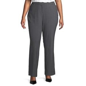 Worthington Women's Perfect Fit Trouser - Gray Wrinkle Free Pants Plus Size 30WL